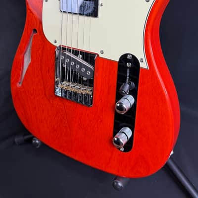 G&L Tribute ASAT Classic Bluesboy Semi-Hollow Electric Guitar Clear Orange Finish image 4