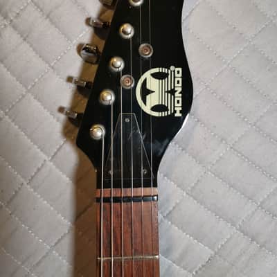 *RARE* 1980's Hondo H-2 (Korea) - Black w/SETUP/FRETWORK image 9