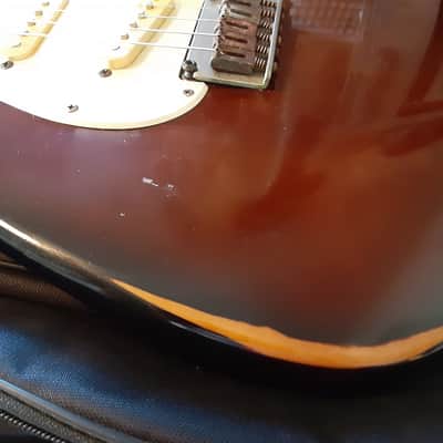 Cort Strat Copy SSS Tremolo 2003 Relic'd Dark Burst w/Bag by Guitars For Vets image 6