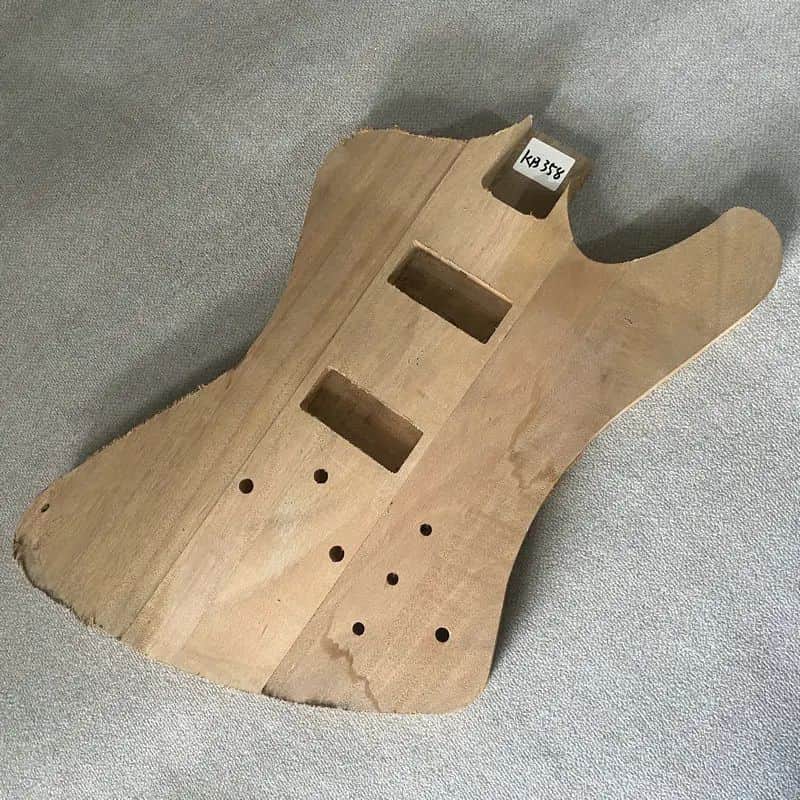 Mahogany Wood Firebird Style Bass Guitar Body image 1