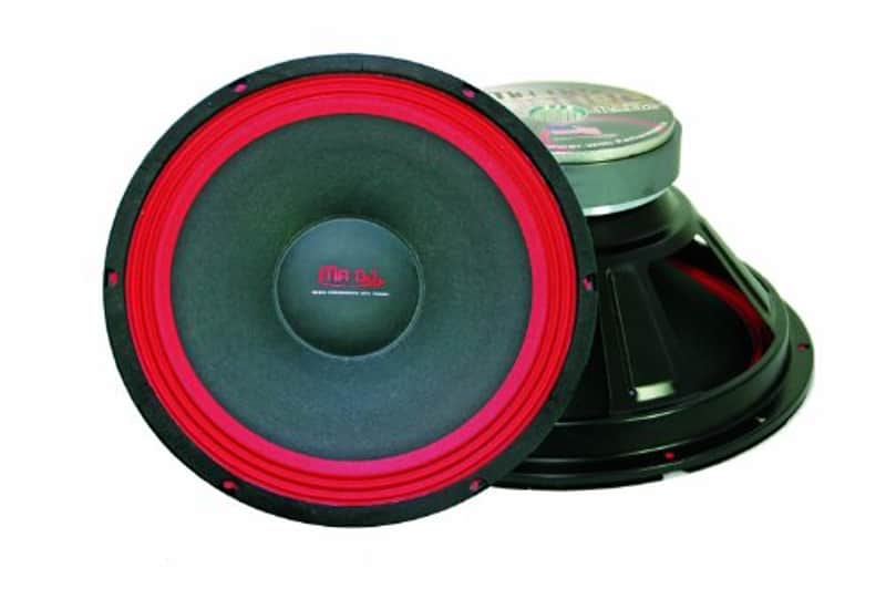 MR DJ PA DJ Woofer PA112 500-Watt Subwoofer Black/Red image 1