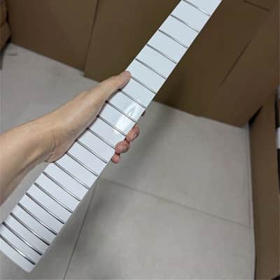 Reverse Head Stainless steel 22fret White Gloss Maple Electric Guitar Neck image 1