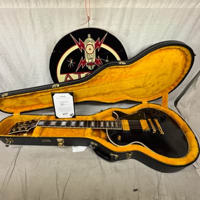 Gibson USA Custom Shop Les Paul Custom Guitar with COA + Case - Ebony / Black image 1