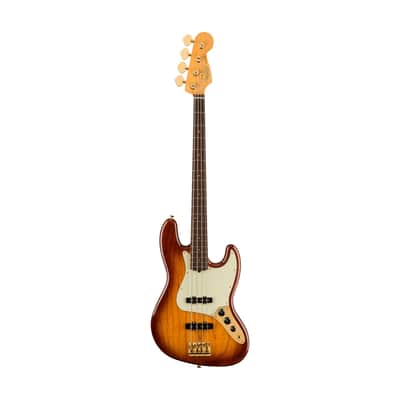 Fender 75th Anniversary Commemorative Jazz Bass Guitar, RW FB, 2-Color Bourbon Burst image 1