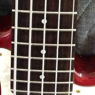 Squier by Fender Pro Tone Protone 5 string bass Red stain- MIK Korea- HSC image 5