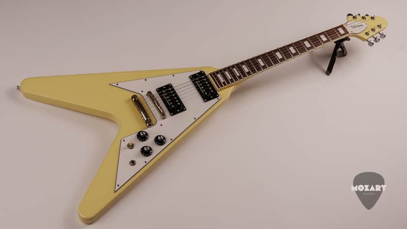 ESP Edwards E-FV-120D Vintage White 2014 MIJ Flying V – Seymour Duncan SH-1 / SH-4 image 1