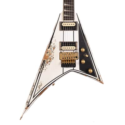 Jackson Custom Shop RR Rhoads Nitro Tour Relic White with Black Pinstripes image 2