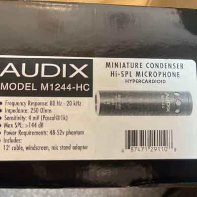 Audix M1244-HC Miniature Condenser Hi-SPL Hypercardioid Microphone (Preowned) image 2