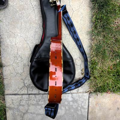Taisamlu A-Shape Mandolin with strap and soft case.  Fresh set up.  New strings.  Nut and bridge saddle are bone.  Plays nicely.  Sounds great.  Its loud! image 11