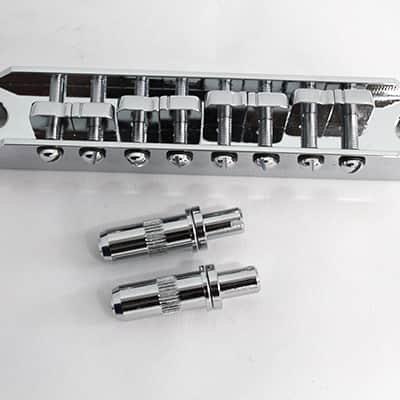 Chrome,8 Strings Brass Flat Bottom Base Bridge,BM-108CR image 1