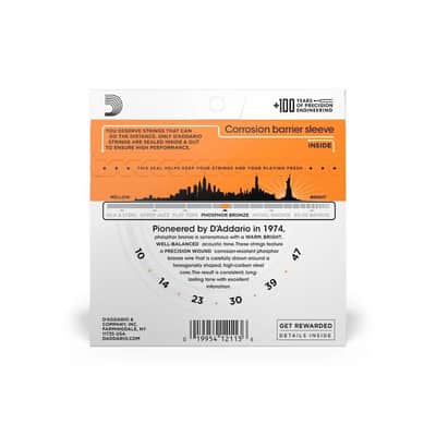 D'Addario EJ15 10-47 Extra Light Phosphor Bronze Acoustic Guitar Strings image 4