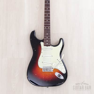 1961 Fender Stratocaster Vintage Guitar Sunburst Slab Board w/ Flame Neck, Hangtag, Strap & Case image 2