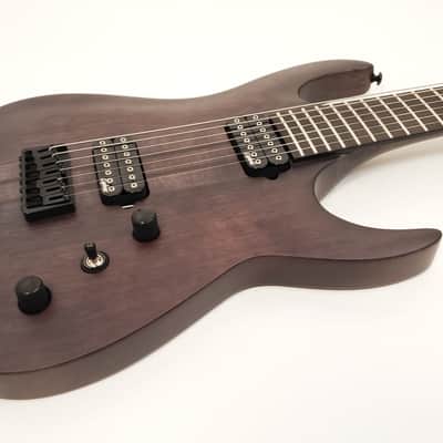 AGILE 30 Inch Scale 7 String Baritone Electric Guitar SEPTOR ELITE 730 EB CP CHARCOAL image 5