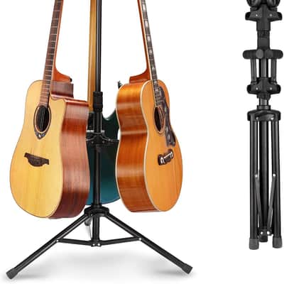Triple Guitar Stand - Heavy Duty 3 Guitar Stand for Acoustic/Electric/Bass/Banjos, Auto-Lock Folding Design, Non-Slip Base & Anti-Rust - Portable for Stage/Travel/Studio image 1