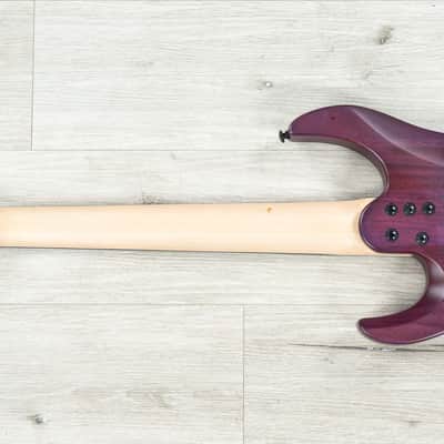 Legator N7FSS Ninja 7 Super Shred Multi-Scale 7-String Guitar, Purple Magenta Quilt image 7