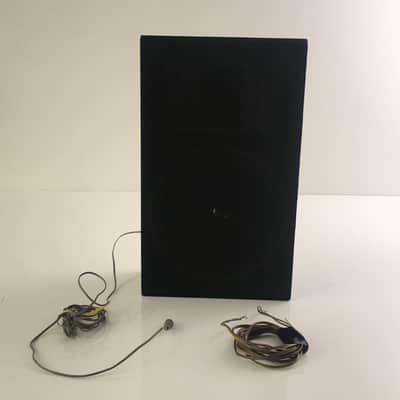 Vintage Home Audio BookShelf Speaker Grey Cabinet + 2 Cable Plugs Rare Vintage 1980s? image 11