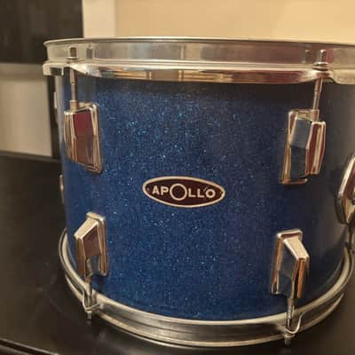 Vintage Apollo 12” Blue Sparkle Tom Drum – Made in Taiwan image 1
