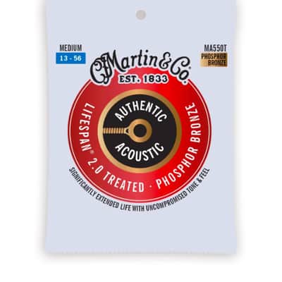 Martin MA550T Authentic Acoustic Lifespan 2.0 Guitar Strings Phosphor Bronze Medium 13-56 image 1