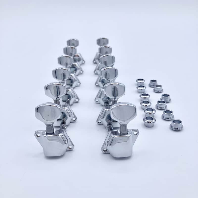 Machine Head Replacement Parts - 12 String Guitar -Chrome - 6 X 6- Unsealed backs image 1