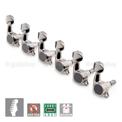 NEW Gotoh SG381-05 MG Magnum Locking Set 6 in Line Tuners Keys - COSMO BLACK image 2