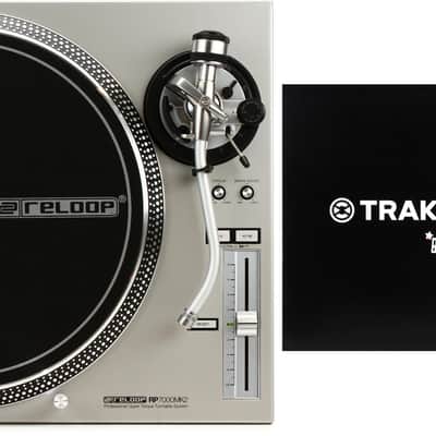 Reloop RP-7000 MK2 Direct Drive Turntable - Silver  Bundle with Native Instruments Traktor Butter Rugs DJ Slipmats with Traktor logo image 1
