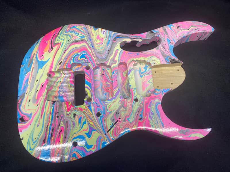 Wild swirled Poplar 6 string Jem style guitar body, HSH, AANJ, front route- RB218 image 1