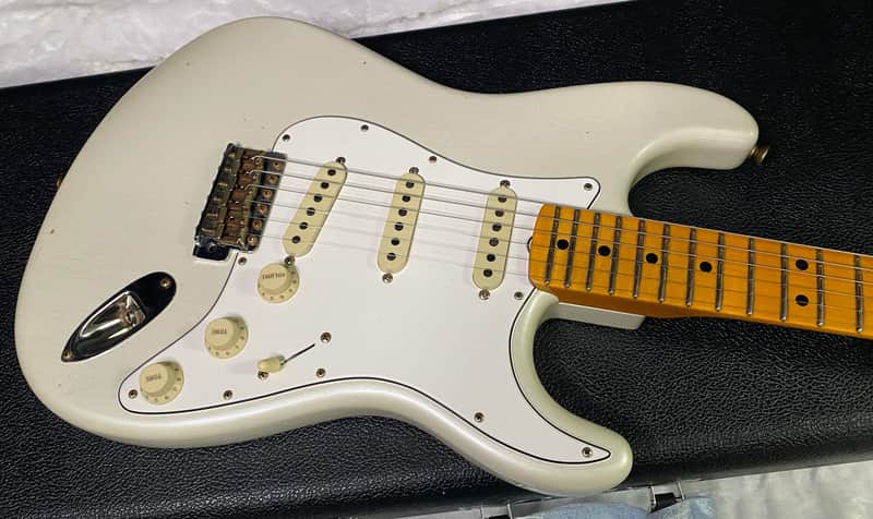 NEW! Fender Custom Shop Special Run '69 Stratocaster Journeyman Relic - Handwound P/U's - Aged Frost White Pearl - Reverse Headstock - 8lbs - Authorized Dealer - SUPER RARE! G07472 image 1