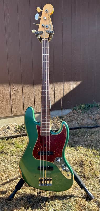 Fender 1962 Jazz Bass Relic - Aged Sherwood Green Metallic 2024 - Aged Sherwood Green Metallic image 1