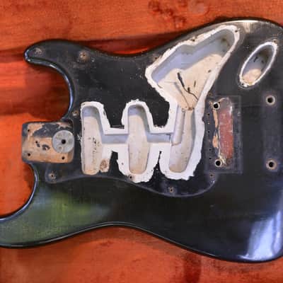 1972 Vintage Fender Stratocaster 3-Bolt Body Original BLACK 1970's Strat Guitar image 1