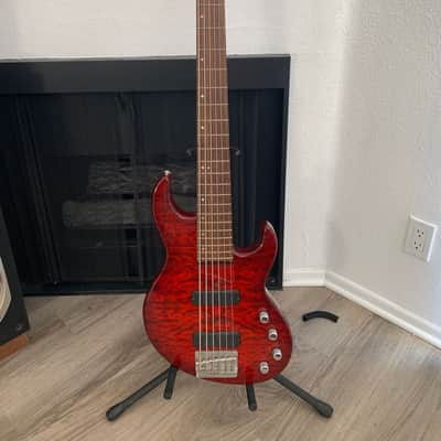 Samick Greg Bennet Fairlane 6 string bass Transparent Red image 1