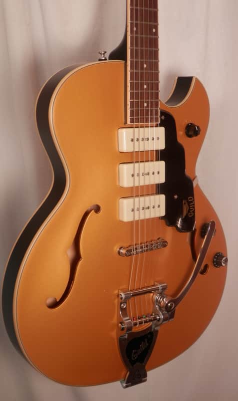 Guild Starfire I SC Jet90 Single Cut Semi-Hollow w/ Vibrato Tailpiece Satin Gold image 1