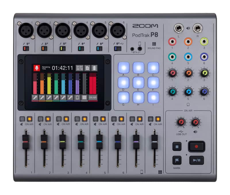 Zoom PodTrak P8 Portable Multitrack Podcast Recorder image 1