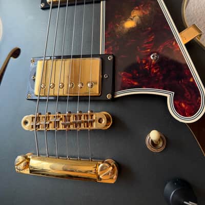 D'Angelico Deluxe SS Semi-Hollow Single Cutaway with Stop-Bar Tailpiece 2010s - Matte Midnight image 4