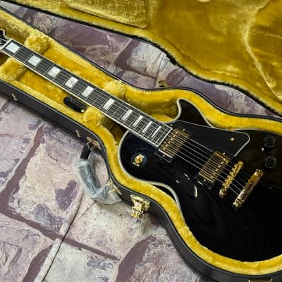Epiphone IGC Inspired by Gibson Les Paul Custom Ebony New Unplayed Auth Dlr 8lb10oz #705 image 10
