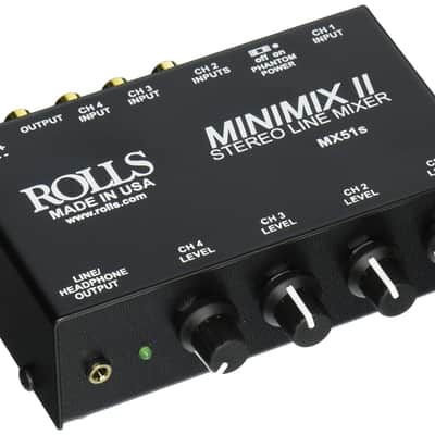 Rolls MX51s Mini Mix 2 Four Channel RCA Mixer image 3