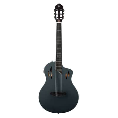Ortega Guitars RTPSTD-SBK TourPlayer Thinline A/E Nylon - Satin Black - Open Box image 3