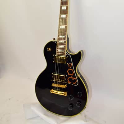 2008 Epiphone Les Paul Custom Electric Guitar, Ebony w/ Case image 3