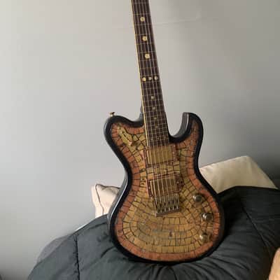 Mondell Custom Guitars Model T “Spanish Galleon” 2023 - Gold Leaf Metal Mosaic Top - Brazilian Rosewood Fingerboard image 15