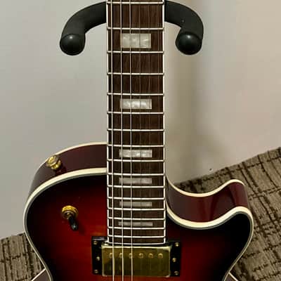 Brewton Les Paul Style Semi-Hollow Body Electric Guitar - Sunburst image 3