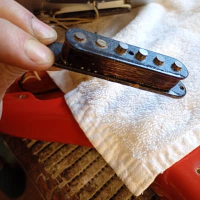 Fender Stratocaster AVRI '62, 1982 Fullerton, Fiesta Red, V-Neck, All Original image 14