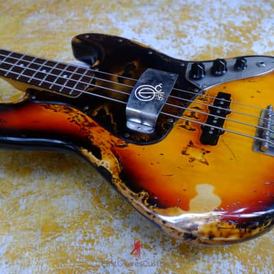 Fender Jazz Sunburst Bass Heavy Aged Relic by East Gloves Customs image 9