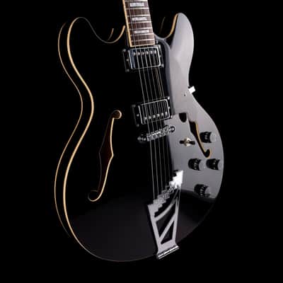 Pre-Owned D’Angelico Premier DC Semi Hollowbody Black With Gig Bag image 6