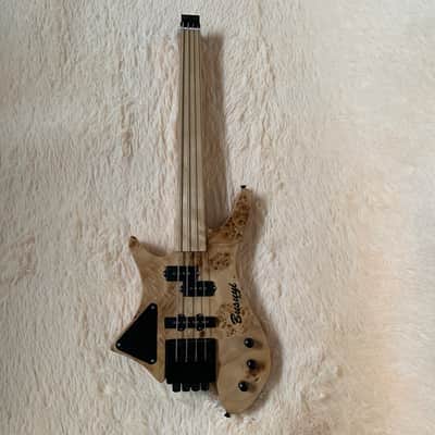 4 String Short Scale Neck Through Bass/6 String Tremolo Busuyi Double Side, Headless Guitar Fretless image 1