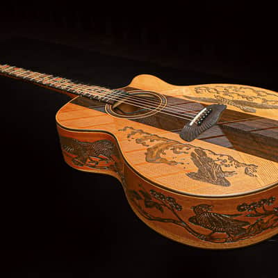 Blueberry Handmade  Acoustic Guitar with a combination Cedar, Rosewood and Alaskan Spruce Top and Mahogany Back and Sides Buit to Order in 90 Days image 3