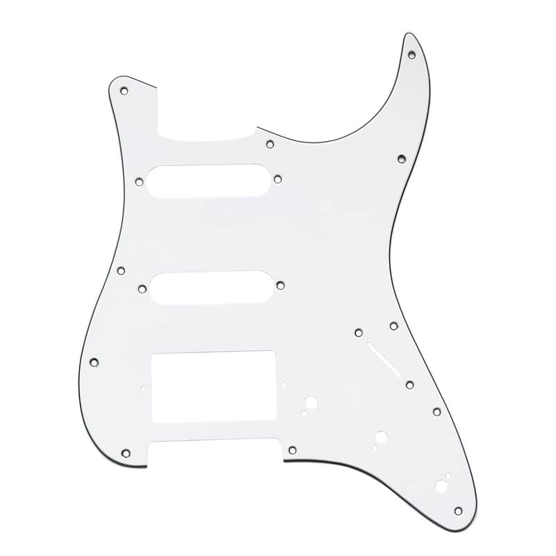 Electric Guitar Pickguard 3 Ply 11 holes 2 Single Pickup 1 Humbucker Pickup SSH Compatible with Strat Style Modern Guitar Parts Replacement White. image 1