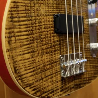 AIO TB4 4 String Telecaster Bass - Tiger Amber w/gig bag image 10