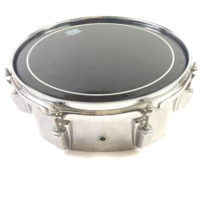 Ludwig 4x10x12"Chrome Over Wood Power Cut Blue/Olive Marching Trio Tom Drum COW image 1