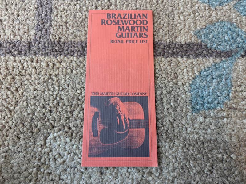 Vintage 1984 Martin Brazilian Rosewood Guitar Price List! Rare, Original Case Candy! image 1