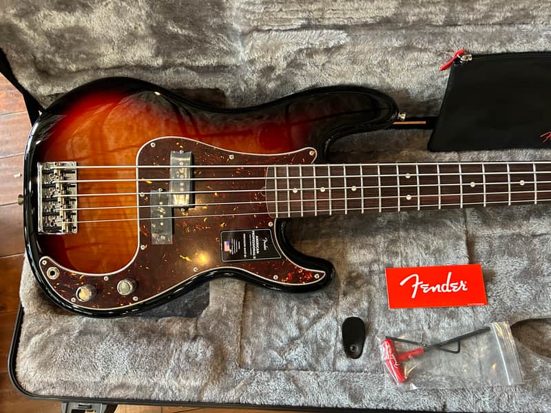 Fender American Professional II Precision Bass V  Rosewood Sunburst #US23016606 9 lbs 1.5 oz image 1