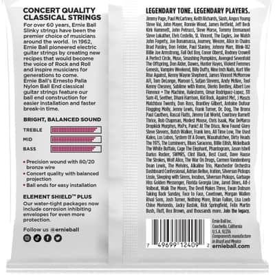 Ernie Ball Ernesto Palla Black & Gold Ball-End Nylon Classical Guitar Strings, 28-42 Gauge (P02409) image 2